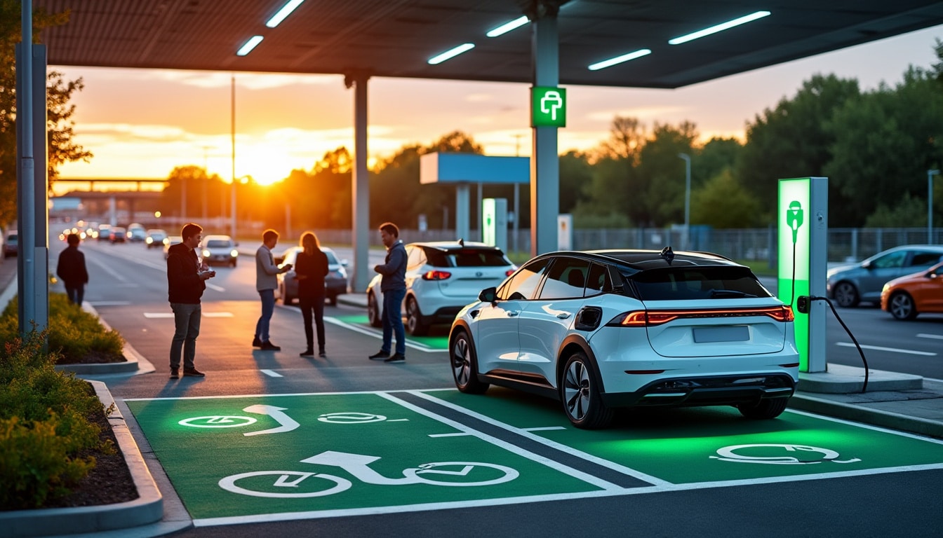 Illustration: Où trouver les bornes de recharge sur l’autoroute A6 : localisation précise et points stratégiques