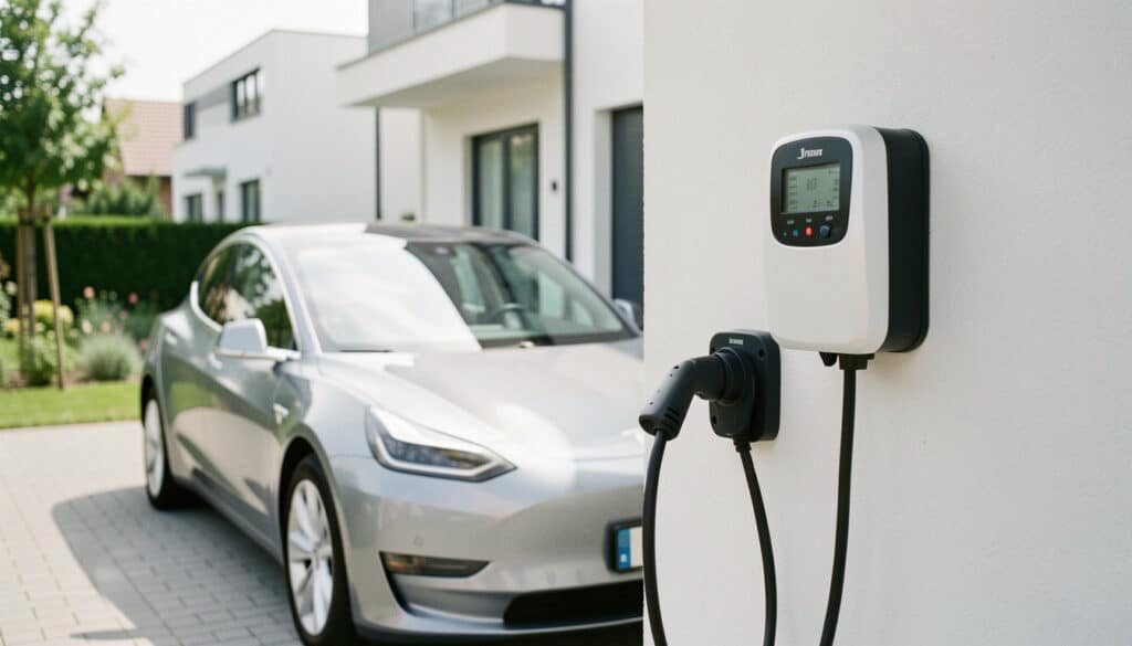 Recharge d’une voiture électrique sur prise triphasée